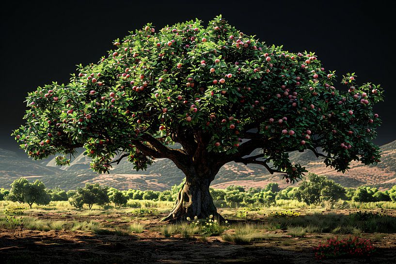 Apfelplantage mit Bergen von Art & Soul Creations