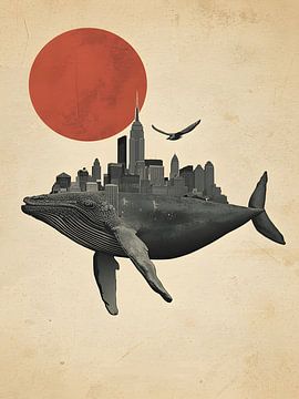 vintage fish and city by Giandra Safaraz