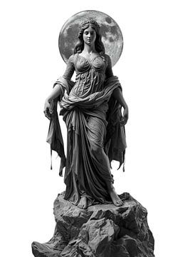 Mondgöttin: Himmlische Wächterin Detaillierte Grafik von Sergej Gello