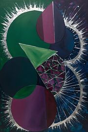 Dessin géométrique abstrait en couleur sur Art & Soul Creations