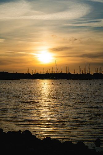 Coucher de soleil au port