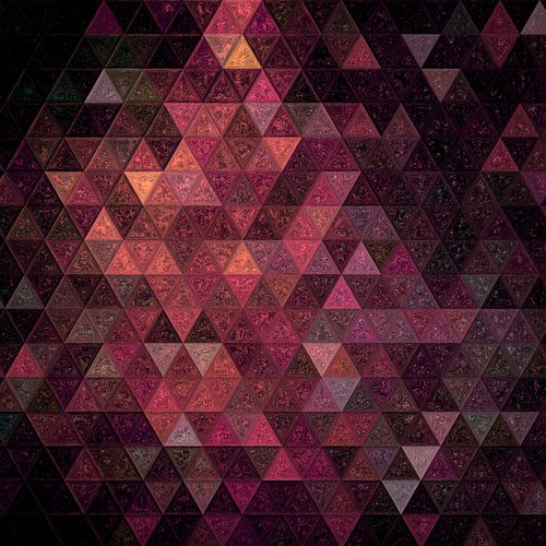 Mozaïek driehoek paars rood zwart #mosaic