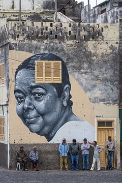 Fresque murale de Cesária Évora sur Jeroen Kleiberg