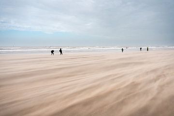 Sand drift on the beach of Scheveningen during storm Eunice (19-02-2022)