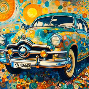 Voiture aux couleurs gaies inspirée par Gustav Klimt et van Gogh.( 4 )