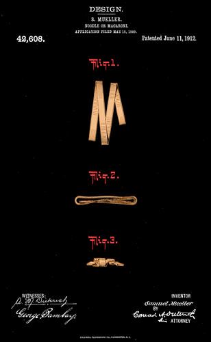 Blue dru of the Mueller Pasta (1912) - Historic Pasta Designs