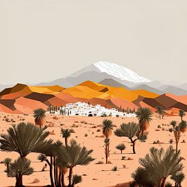 Desert landscape minimalist style
