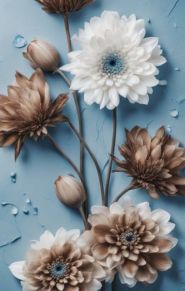 flowers on blue by NA!NI