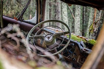 Des traces de rouille dans la forêt - Un cimetière de voitures en Suède sur Gentleman of Decay