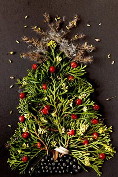 Fijne kerstdagen - Kerstboom van natuurlijke materialen