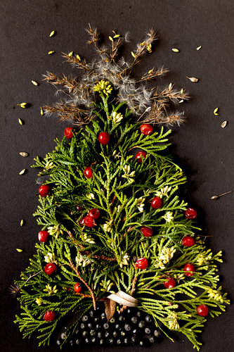 Merry Christmas - Christmas tree made of natural materials