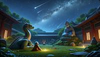 Shooting stars over the temple by artefacti thumbnail