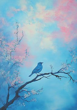 Blauwe vogel van Niklas Maximilian