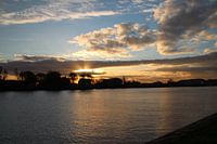 Zonsondergang boven de Rottemeren in Zevenhuizen