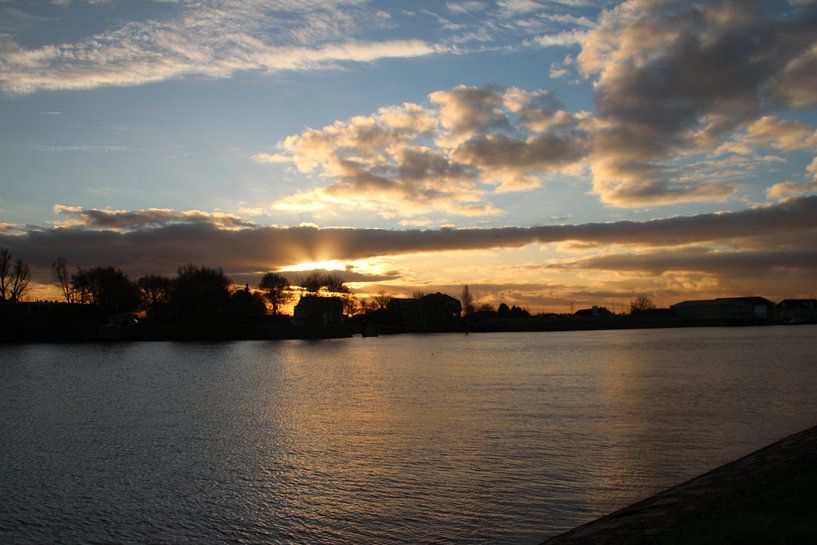 Zonsondergang boven de Rottemeren in Zevenhuizen von André Muller