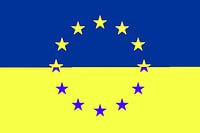 Klares Zeichen des Zusammenhalts. EU+UE Flagge