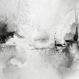 Black-and-white abstract landscape with lines by Joriali Abstract