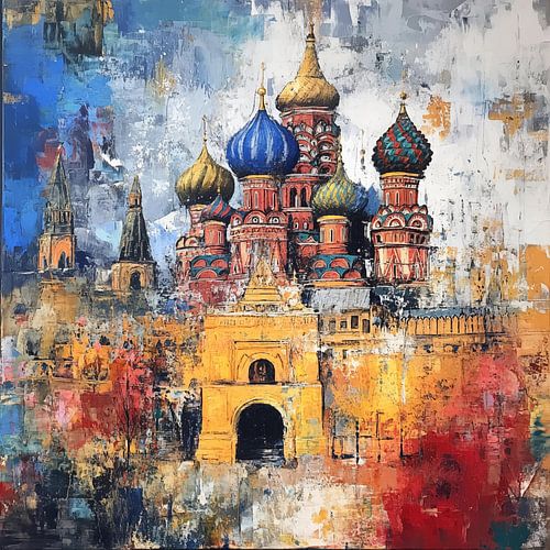 Palais du Kremlin moskou russie abstrait coloré