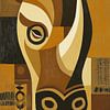 Afrikaanse neushoorn abstract kubisme minimalisme van TheXclusive Art