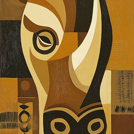 Afrikanisches Nashorn abstrakt Kubismus Minimalismus von TheXclusive Art