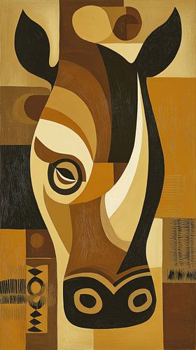 Rhinocéros africain abstrait cubisme minimalisme