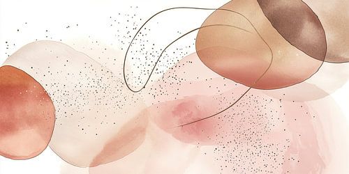 Modern Abstraction in Gold and Pink