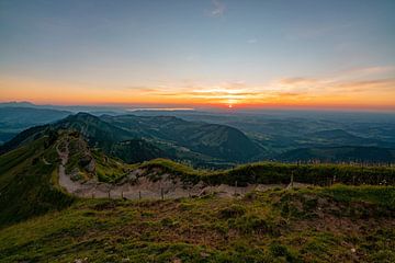 Sonnenuntergang am Hochgrat Richtung Bodensee