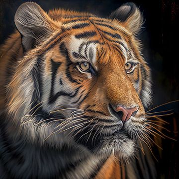 Portrait d'un tigre Illustration sur Animaflora PicsStock