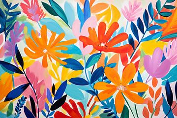 Große Blumen in Pastellfarben, abstrakt von Caroline Guerain