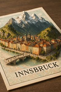 Innsbruck Nordkette Gebirge 3D Karte - Tirol Alpine Wanddekoration