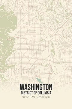 Carte ancienne de Washington (District de Columbia), Etats-Unis. sur Rezona