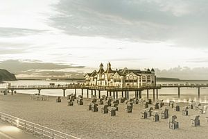 RÜGEN Seebrücke in Sellin zum Sonnenuntergang | Vintage