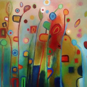 Wilde bloemen - Abstract concept van Angel Estevez