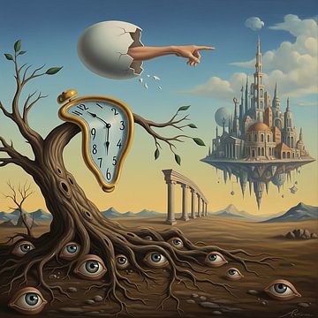 Surreale Traumlandschaft Vision - Moderne surrealistische Kunst von Aden Pink Galerry