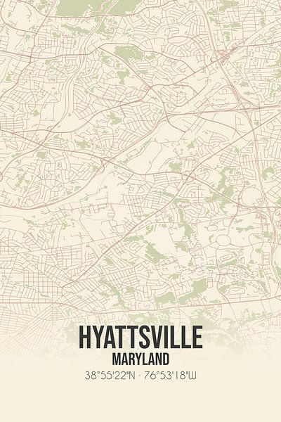 Vintage map of Hyattsville (Maryland), USA. by Prints of Place
