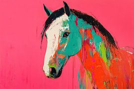 Gartenpferd in Farben von Abstraktes Gemälde