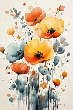 Bloemen Aquarel no.5 van Studio BB