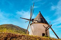 Windmill at Cabo da Gata Andalusia Spain by Dieter Walther thumbnail