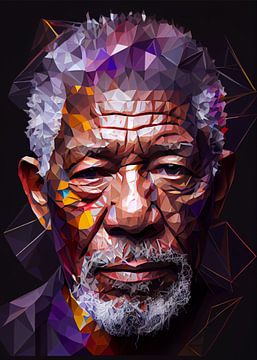 Morgan Freeman Laagpolig van WpapArtist WPAP Artist