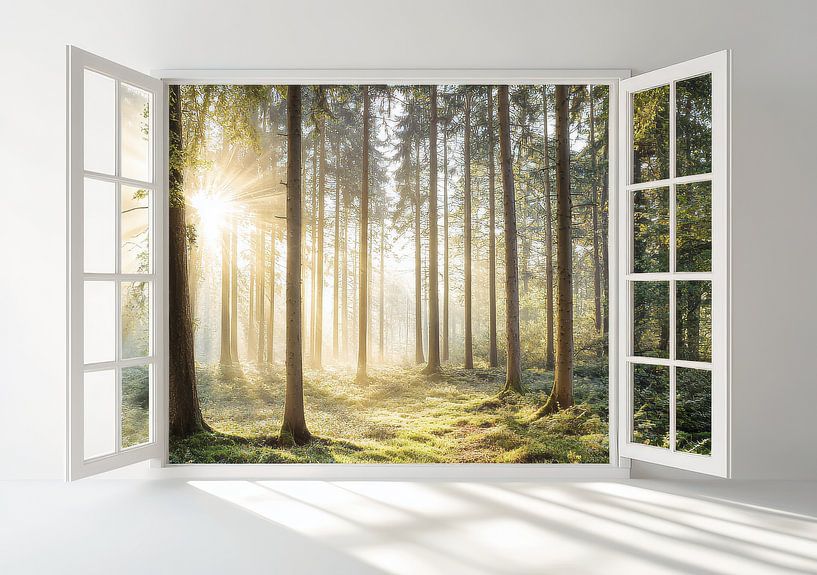 Waldblick vom Wohnzimmer aus von Egon Zitter