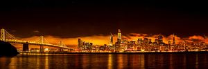 Panorama Aufnahme der Skyline von San Francisco in Kalifornien bei Nacht von Dieter Walther