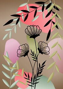 Black Line Art - Blumen von Gisela- Art for You