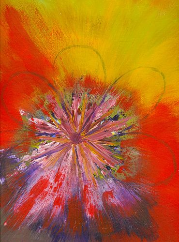 Explosie van kleuren in bloemvorm