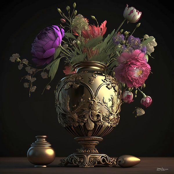 Still life with flowers. by Gelissen Artworks