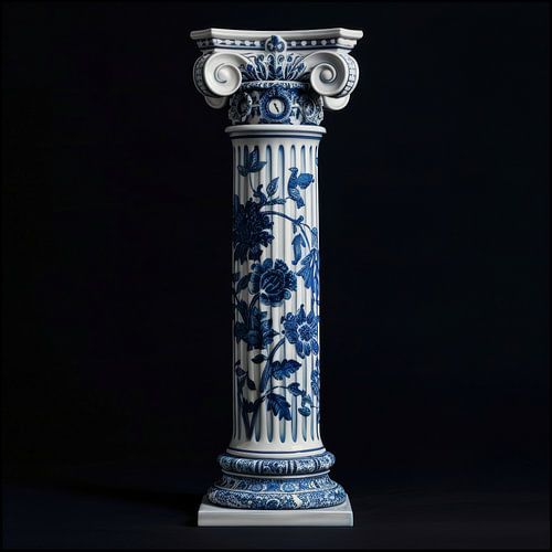 Delft Blue Ionic Column