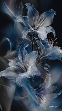 Blume in Blau von Gelissen Artworks