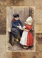 kinderen in Volendams Kostuum