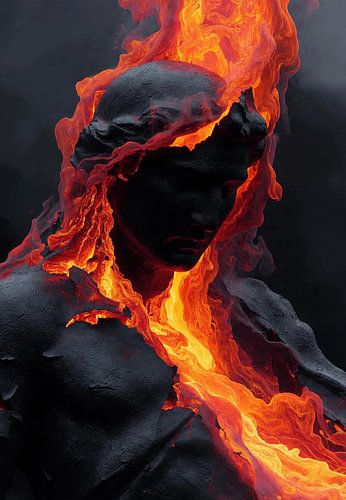 The Soul Emergence from Lava Volcanic Incarnation