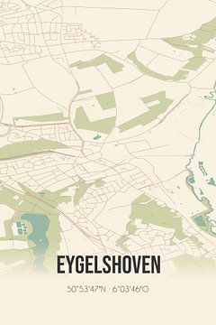 Vintage map of Eygelshoven (Limburg) by Rezona