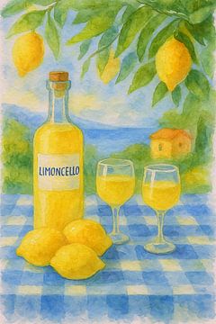 Limoncello watercolour painting. by Gallery Hoppenbrouwers